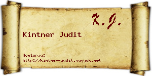 Kintner Judit névjegykártya